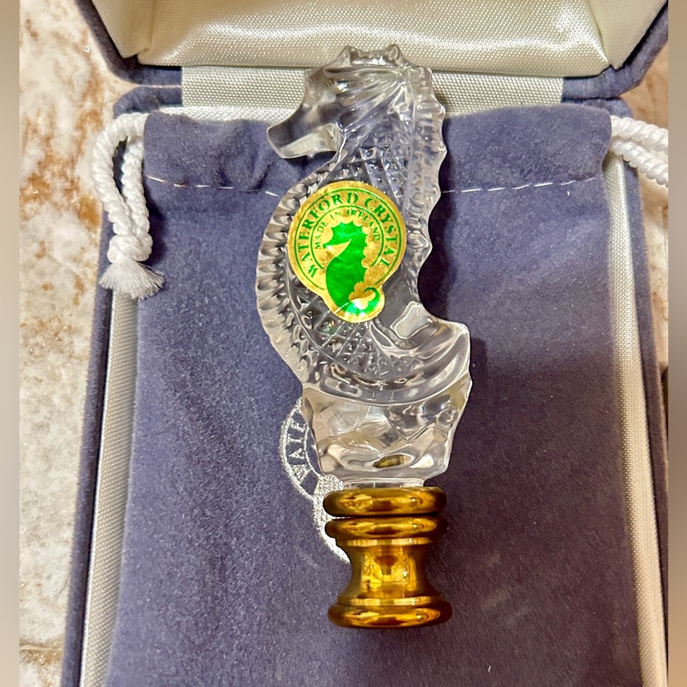 Waterford Crystal Seahorse Finial Made in Ireland.